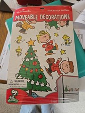 Hallmark Peanuts Gang Snoopy Moveable Decoration Sheet Stickers Christmas Tree