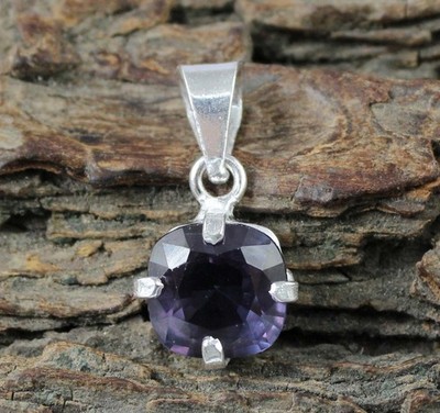 Farbwechsel Saphir 5,40 ct Cushion 13 mm Anhänger Charm Echt 925 Silber AGI