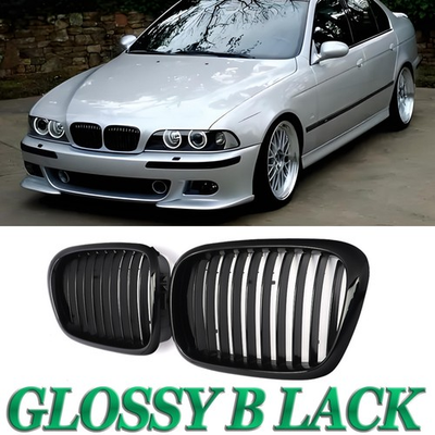 #ad Front Kidney Grill Grille Gloss Black For 1995 2004 BMW E39 M5 528i 530i 540i $27.28