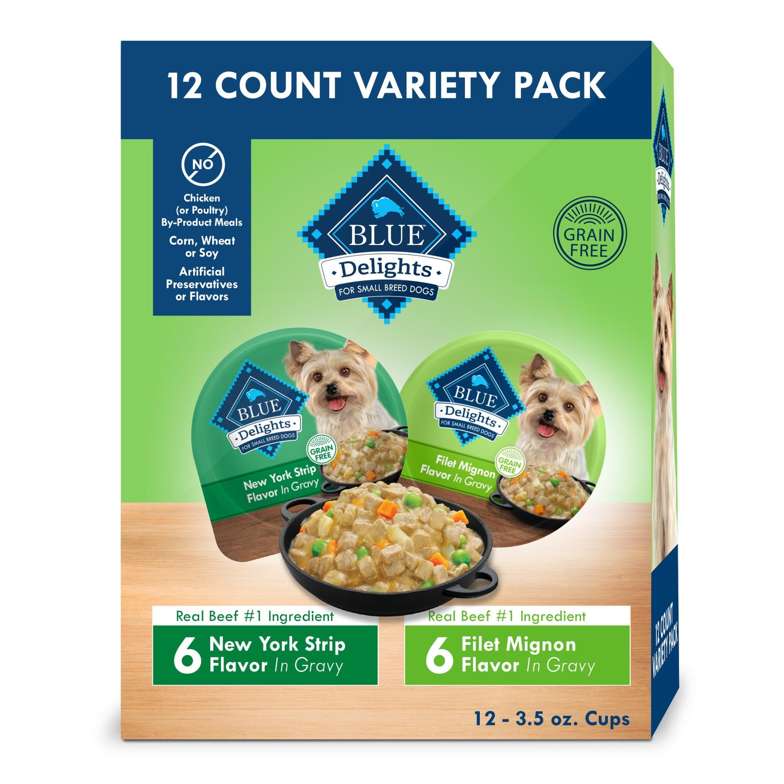 Delights Natural Adult Small Breed Wet Dog Food, Variety Pac