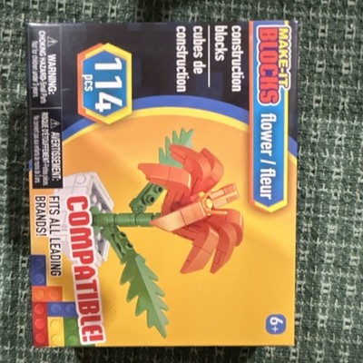 Make-It Blocks Flower Block Set Compatible With Leading Brands 114pcs