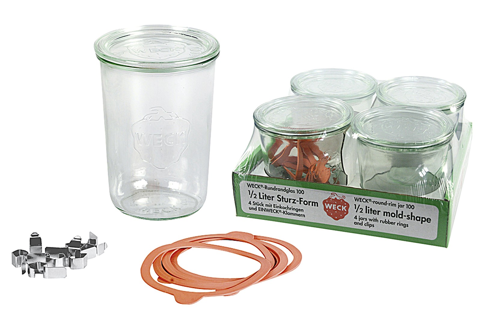 Набор из 4-х предметов для выпечки WECK Tray Sturzgläser eingeschweißt