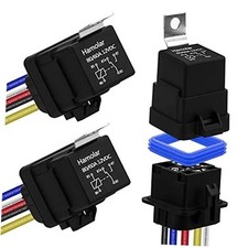 80/60 AMP 12V DC Waterproof Car Relay and Harness - Heavy Duty 12 AWG 3 Pack