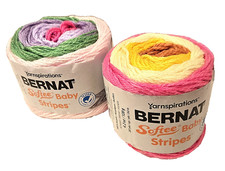 BERNAT SOFTEE BABY STRIPES - LOT OF 2