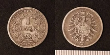*Germany Empire 1 Mark Silver Coin, German 1875 KM#7 [E2489]7l0