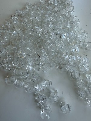 LEGO -NEW-5264-TRANS CLEAR-PLATE/ROUND 1 X 1/CLIP BOTTOM-5 PIECES