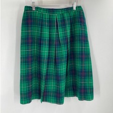 Vintage Pendleton McNeil Tartan Plaid Wool Skirt Lined Green Blue Women  s Sz 14