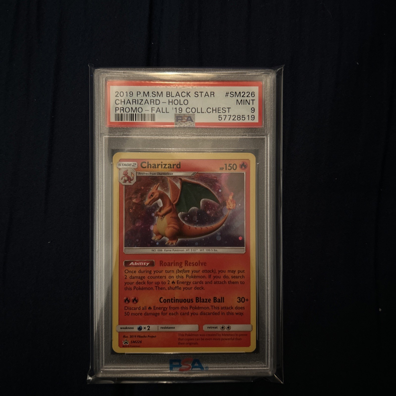 Pokemon Charizard Fall Collector Chest Black Star Holo Promo SM226 PSA 9 Mint
