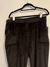 House of Harlow 1960 XL Black Velour Pants Pull on Joggers