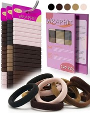 120pc Hair Ties No Damage Snag Free for Thick Hair, Seamless No Pull Elastic Pon