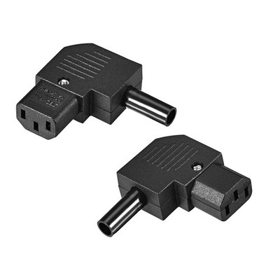 2Pcs AC110-250V 10A Female IEC320 C13 Power Socket Adapter Connector Right Angle