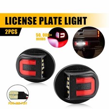 Rear License Led Plate Tag Light White Red For Ford F-350 Super Duty 1999-2016