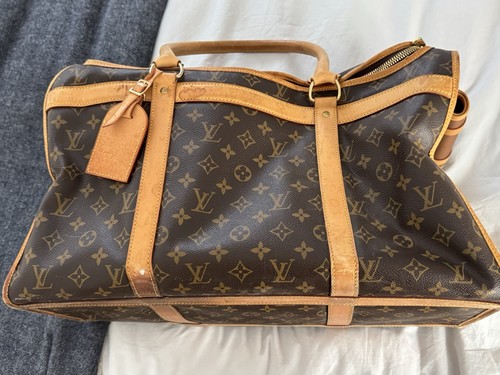 Louis Vuitton Monogram Airline Dog Carrier Medium Brown Leather