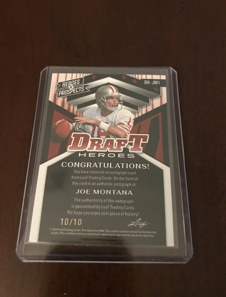 2024 Heroes & Prospects Joe Montana 1979 Draft Heroes autógrafo 10/10 49ers Foto 2 de 2