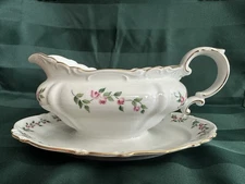 Crown Bavaria Vintage “Juliette” Gravy Boat With Attached Underplate Germany