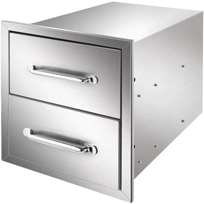 Ryan Stainless Outdoor Kitchen Drawers 14x14.5x23 Inch, 2-Tier Stainless Stee...