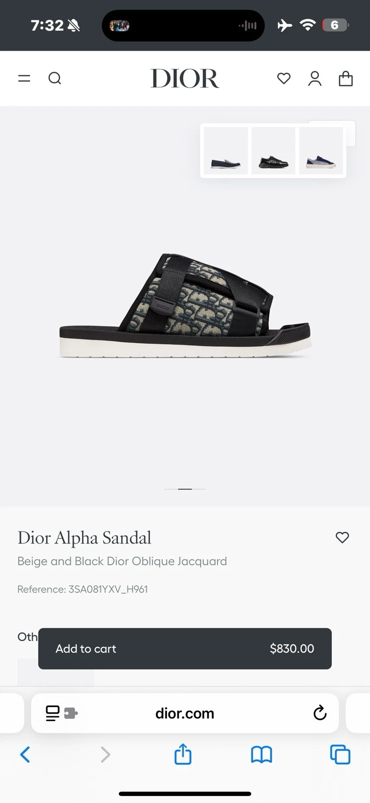 Sandales DIOR Alpha neuves 
