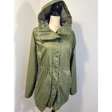 North Face Green Fleece Lined Jacket Windwall Tech Softshell Ripstop Size M L 