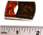 Lot# 47 Fabulous chunky 925 sterling silver mark natural amber modernist pendant — photo 3