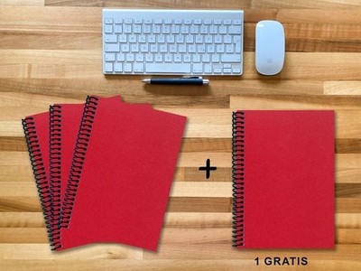A 4 Notizbuch - Set, 3+1 gratis, Luxury 80 Seiten ROT JUPITER GLITTER-OPTIK, ...