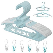 Blue 40pcs Baby Nursery Closet Hangers - Extendable - Baby Hanger