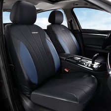 Seat Covers, Car Seat Covers 2 Seats, Luxury Leather Seat FrontPair Bule&Black