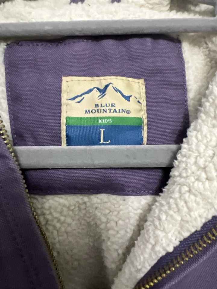Youth Blue Mountain Jacket Size Large (14) Sherpa Lined Lavender Purple Coat - Image 2 of 4