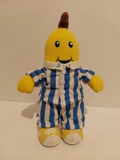 Bananas in Pajamas Plush B1 Soft Stuffed Doll Blue White Striped Tomy Vtg 12"