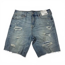 Aeropostale Women's Distressed Denim Shorts Size 34W Blue Premium Air