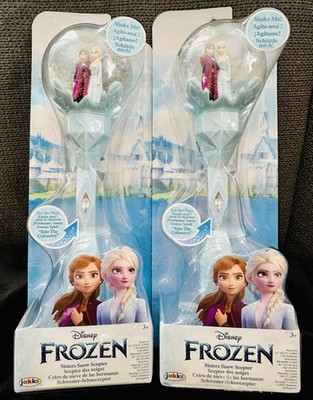Schneekugel-Zauberstab mit Musik & Glitter 2 Stück Frozen Disney Anna & Elsa