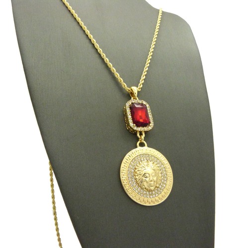 NEW RUBY MEDUSA PENDANT WITH 24" ROPE CHAIN - Picture 3 of 7