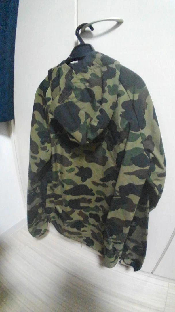A BATHING APE (BAPE) Felpa con cappuccio BAPE M autentica rara giacca nylon scimmia Abathing come nuova