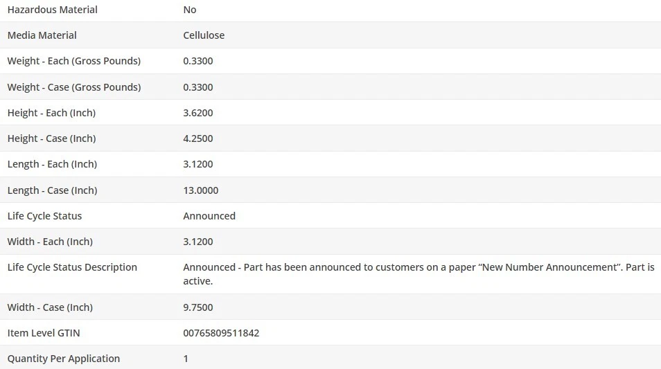 Filtro de aceite de motor OEM WIX para SAAB 99 1969-1972 L4-1,7 L Foto 4 de 4