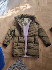 Bimba Y Lola - Size S Green Down Hybrid Coat - With Detachable Hood -rrp £365