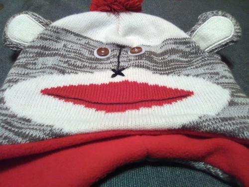 Ladies Knit Sock Monkey Beanie Skull Cap w/ Embroidery & Button Eyes One Size ๐ต - Picture 10 of 11