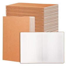 24 Pieces Blank Kraft Notebooks, 8.3x5.5 Inches A5 Small Journals Bulk Blank ...