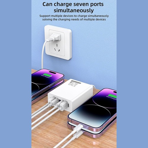 120W USB Type-C Desktop Phone Charger PD Fast Charging Power Station For IPhone - Zdjęcie 3 z 15
