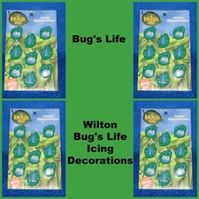 New Wilton Wilton A Bug's Life Icing Decorations, lot includes 4 icing card