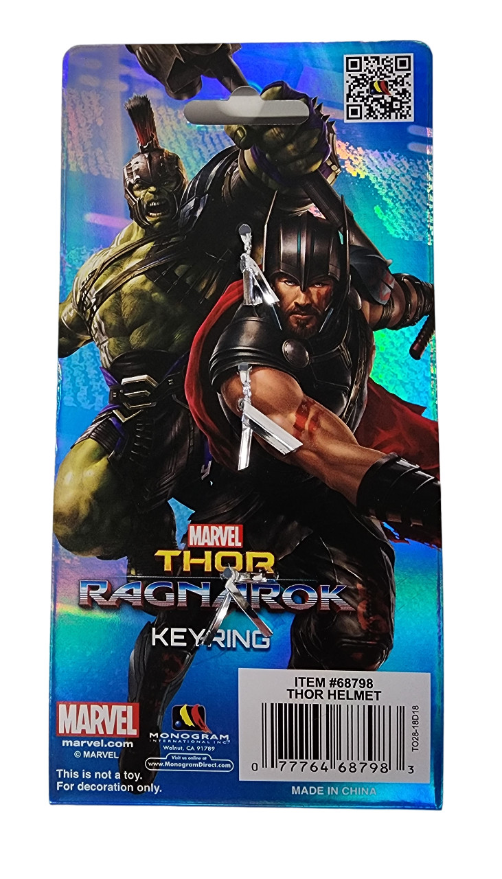 Thor Ragnarok Asgard Helmet Pewter Keychain Key Chain Clip New Marvel Comics NEW