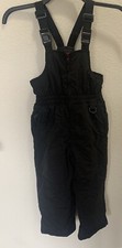 FADED GLORY Black Youth Ski Snow Bibs Overalls Suit Pants Size Small S 6/7 Kids