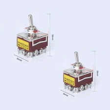 2Pcs Waterproof Switches 3 Positions Toggle Rocker Switches 403 15A 250VAC