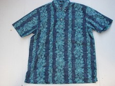 NWT Reyn Spooner Men Small Dress Blues Pullover Shirt Pua Trail