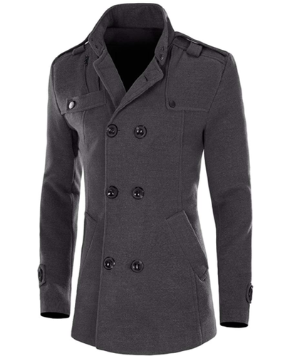 AOWOFS Men's Pea Coat Double Breasted 