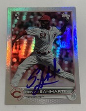 2022 Topps Series 2 Reiver Sanmartin RC Rainbow Foil Cincinnati Reds Signed Auto