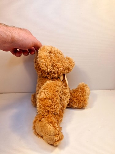 Brown Scruffy Teddy Bear with Bow Stuffed Cuddly Soft Plush Toy 33cm Korimco - Picture 3 of 8