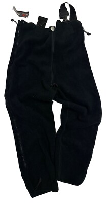 Polartec Classic 200 Syn Fleece Pants Overalls W/Suspenders Black NWT