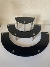 Display rack Black Acrylic 3 Pieces (approx 16, 10 & 6” Jewelry, Candles, Fairs