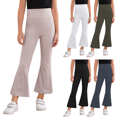 Girls Pants Fitness Dancewear Beach Trousers Moisture-wicking Flared Workout