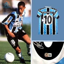 Ronaldinho Signed Gremio 2000 Rookie Jersey W/ Beckett COA BAS