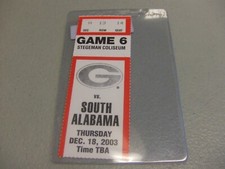 South Alabama Jaguars vs Georgia Bulldogs (12-18-2003) Basketball Ticket Stub 